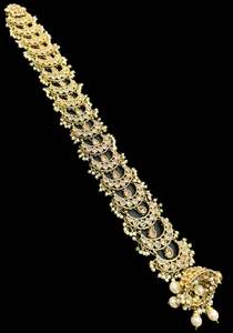 Polki stones and Pearls work Beautiful Hair Choti Accessories for Bridal hair style