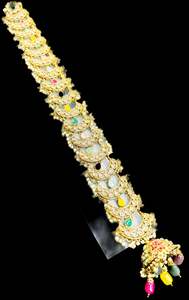 Multicoloured with golden stones and Pearls work Beautiful Hair Choti Accessorie&hellip;