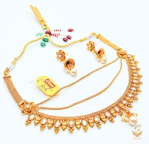 Small Size south indian style Beautiful Gold Plated (Artificial) with polki ston&hellip;