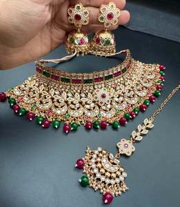 (video clip attached)Ruby & Green color Original Kundan Polki stones with Meenka&hellip;
