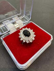 Silver Beautiful American Diamond ring (adjustable)