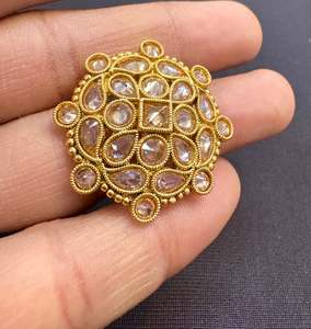 Rings: Original polki stone beautiful ring (adjustable)