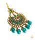 Deep green Pearls with Polki stone beautiful passa