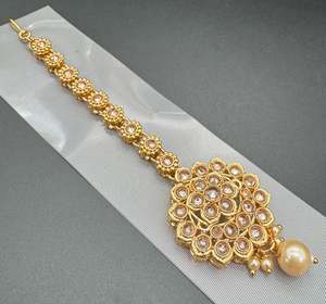 Maang Tikka And Matha Patti: Original Polki stone beautiful tikka