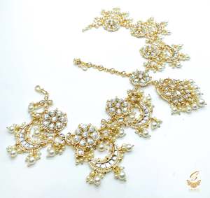 Sheeshpatti: Kundan with pearls golden colour Sheeshpatti