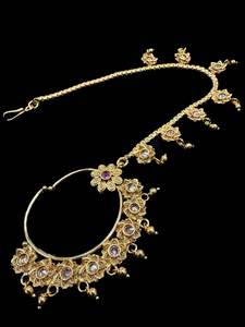 Nose Pins Nath: Medium size Original polki stone Beautiful Bride Nath (non piercing)