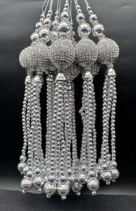 Beautiful silver design medium size lehnga latkans tessels (pair)
