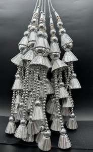 Beautiful silver design medium size lehnga latkans tessels (pair)