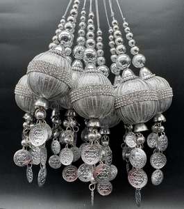 Latkans: Beautiful silver design medium size lehnga latkans tessels (pair)