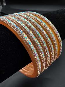 Full of Golden stone Churra Bangles set (4 bangles in set )price per set