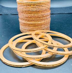 Golden stone Churra Bangles set (6 bangles in set )