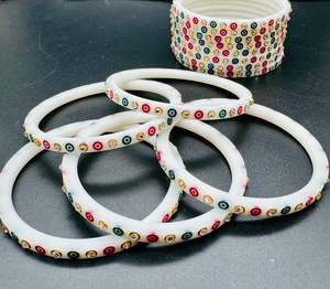 Wedding Churra: Dotted Churra Bangles set (6 bangles in set )