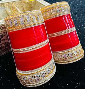 Wedding Churra: American Diamond Kade set in Bridal Churra