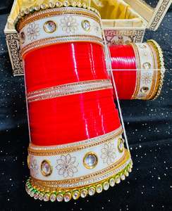 Wedding Churra: Beautiful kundan stone design Bridal Churra