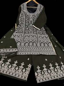 Kai Green color georgette based all over stones with Mirror work & embroidery wo&hellip;