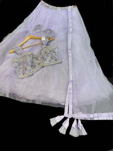 Party Wear Lehnga: (Video clip attached)Heavy hand work designer stylish Blouse with very very heavy flared shiny netting based princess style lehnga and dupatta