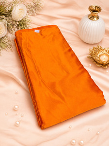 Fabrics: Bhagwa orange colour Satin beautiful soft fabric(Per meter) 112cm width (slight variation in color is possible)
