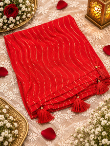 Elegant dupatta featuring delicate wavy foil work all over with stylish tassel d&hellip;