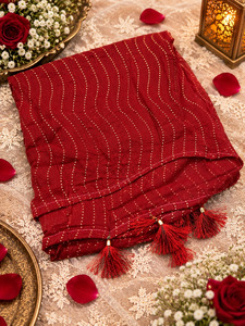 Elegant dupatta featuring delicate wavy foil work all over with stylish tassel d&hellip;