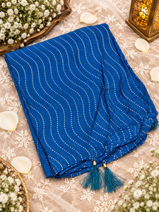 Elegant dupatta featuring delicate wavy foil work all over with stylish tassel d&hellip;