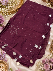 Womens: Elegant embellished dupatta with delicate sequin work and beautiful lace detailing, perfect for festive and party wear. slight variation in color & design is possible