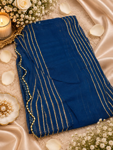 Elegant chiffon dupatta with delicate gold stripe detailing. Lightweight, flowy &hellip;