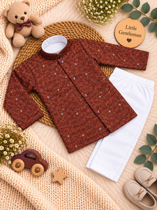 Soft Rayon chikankri sequin based Newborn Kurta Pajama Set with soft inner linin&hellip;