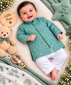 Soft Rayon chikankri sequin based Newborn Kurta Pajama Set with soft inner linin&hellip;