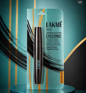 Beauty: Lakme 9 to 5 Eyeconic Curling Mascara, Lightweight, Water-Resistant Mascara with Smart Curl Brush, Deep Black, 9 ml