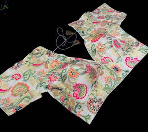 Cream Golden color soft silk based fabric with floral print work padded blouse (&hellip;