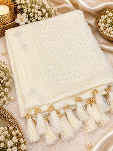 Soft chiffon dupatta with delicate stone work and beautiful lace detailing, perf&hellip;