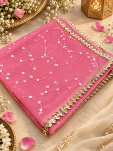 Soft Organza dupatta with delicate sequin work and beautiful lace detailing, per&hellip;