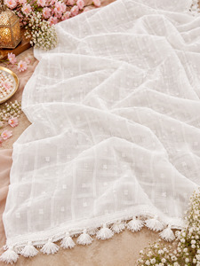 White color Beautiful soft chiffon Dupatta (slight variation in color & design is possible )