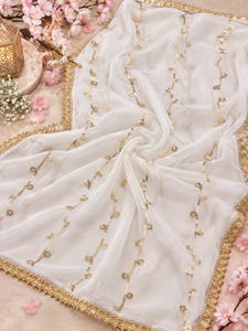 Beautiful soft chiffon Dupatta featuring delicate sequin embellishments and an e&hellip;