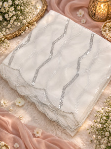 Beautiful soft organza Dupatta featuring delicate sequin embellishments and an e&hellip;