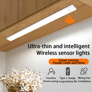 LED Motion Sensor Under Cabinet Light – Wireless, Rechargeable, 3-Color Night Lamp