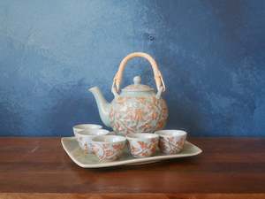 Celadon: Hand drawn - Bas Relief | Celadon |Tea pot set