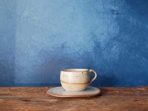 Natural Speckle Espresso cup with saucer Set