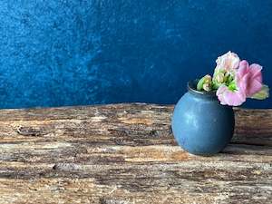 Hand-thrown Tiny Bud Vase / Navy mini bud vase - S22