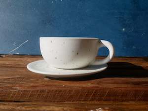 White Speckle Coffee Set - I (SET OF TWO)