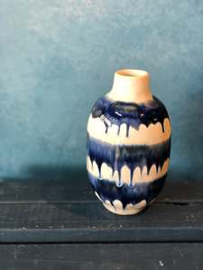 Indigo Drip Vase