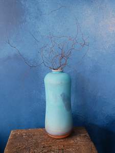 Vase: Special Technique Turquoise, Handmade