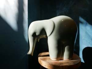 Decoration: Green Celadon Elephant - II