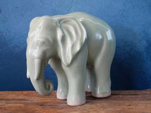 Decoration: Green Celadon Elephant