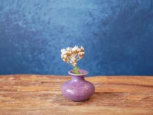 Hand-thrown Tiny Bud Vase / copper-purple kinyo glazed - P23