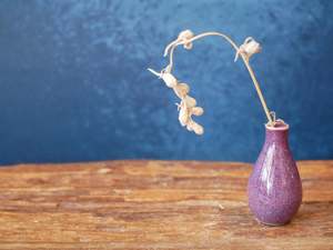Hand-thrown Tiny Bud Vase / copper-purple kinyo glazed - P24