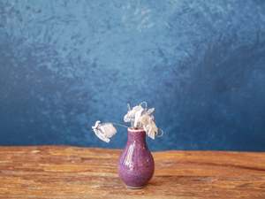 Hand-thrown Tiny Bud Vase / copper-purple kinyo glazed - P27