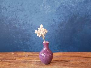 Hand-thrown Tiny Bud Vase / copper-purple kinyo glazed - P26