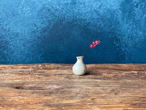 Hand-thrown Tiny Bud Vase / white speckled - S9