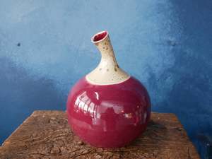 Copper Red Bent Neck Vase - III